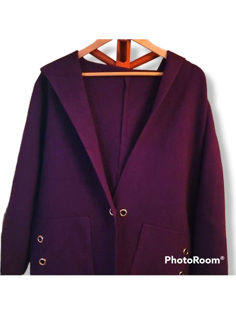Women's Hooded Long Coat in Deep Burgundy